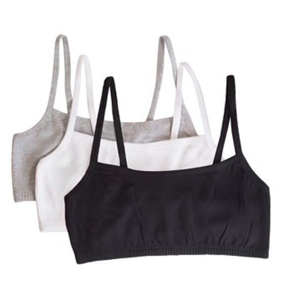 Fruit of the Loom Womens Spaghetti Strap 3-Pack Sport White/Gray/Black Size 34 - Picture 1 of 4